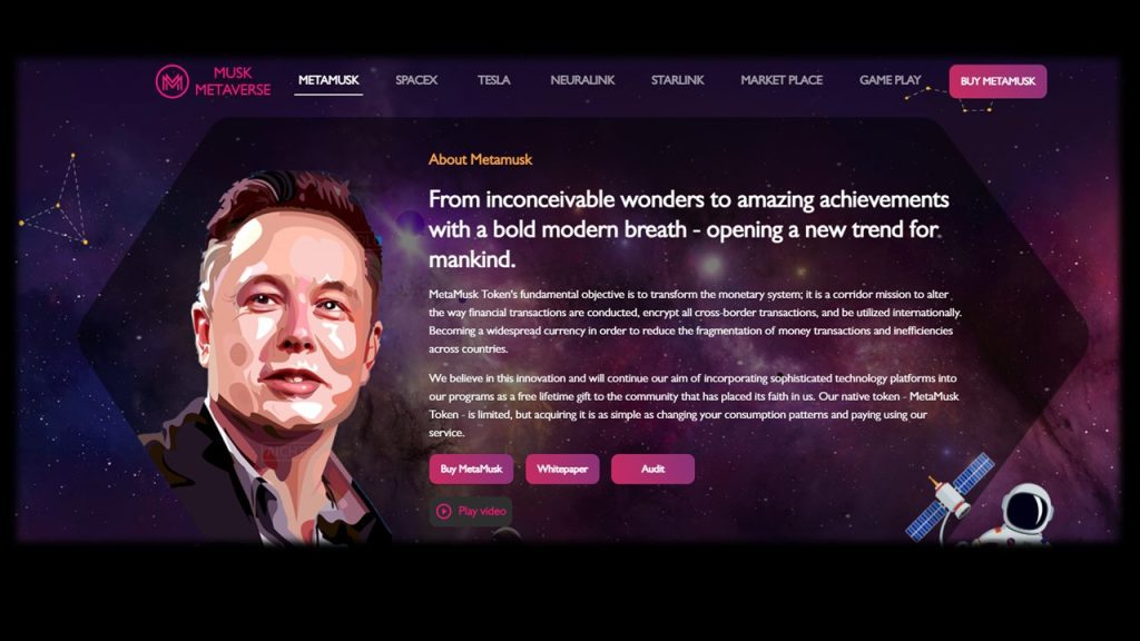 METAMUSK Token from Musk Metaverse could possibly be the latest cryptocurrency scam